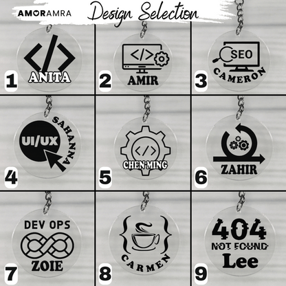 Personalized Web Developer Keychain | Coder Gift