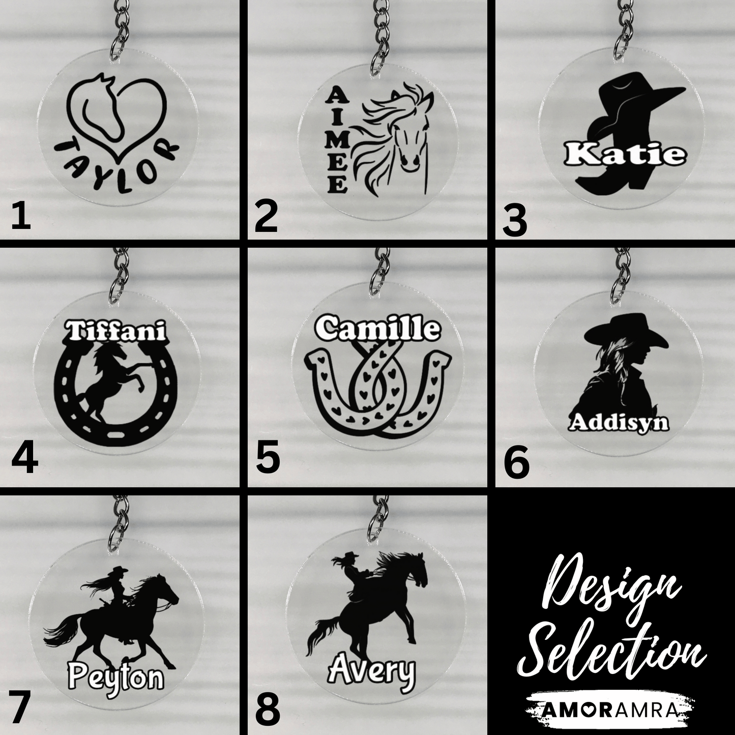 Personalized Horse Keychain | Horseshoe Keychain - Amor Amra