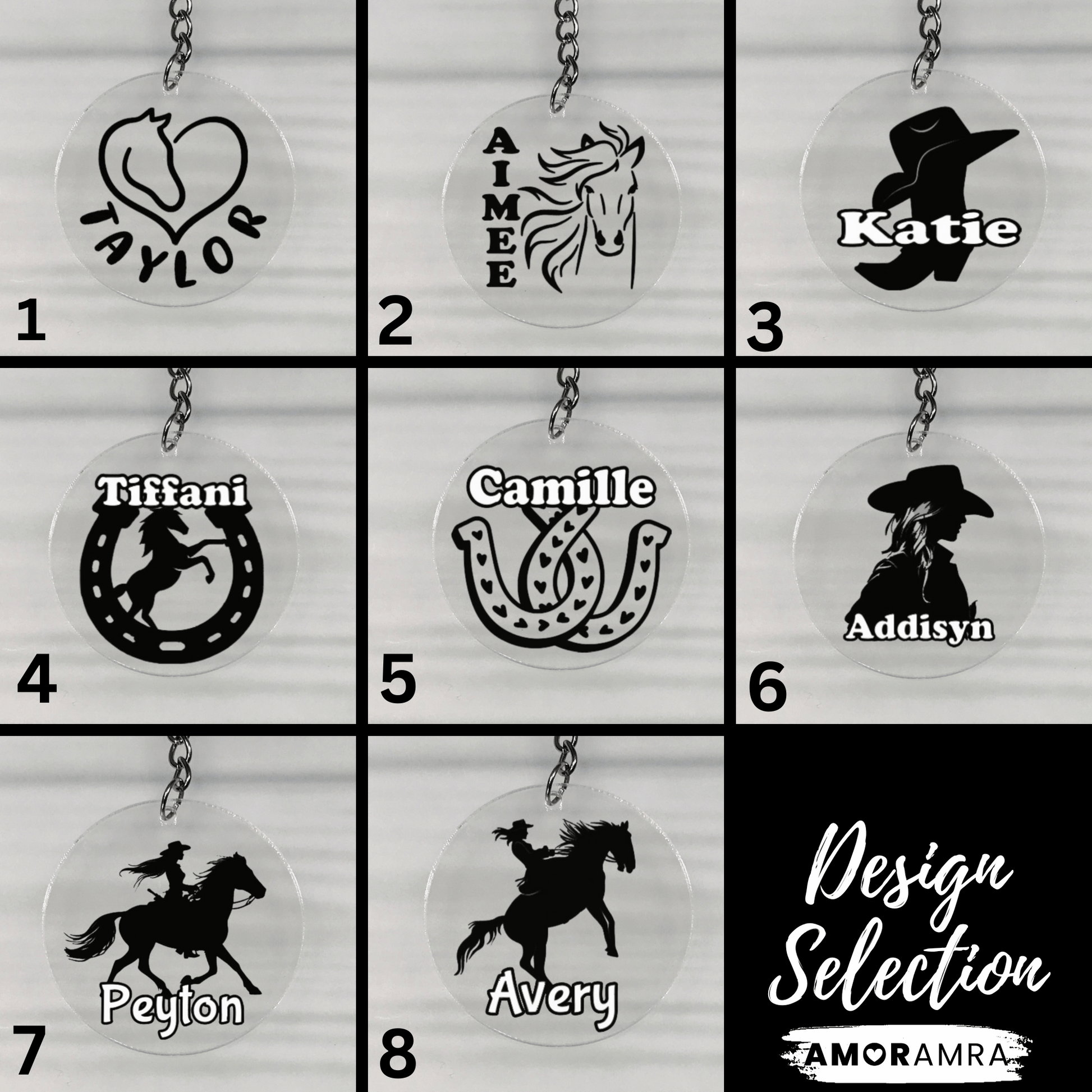 Personalized Horse Keychain | Horseshoe Keychain - Amor Amra