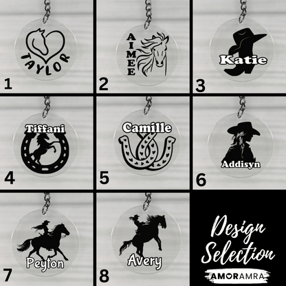 Personalized Horse Keychain | Horseshoe Keychain - Amor Amra