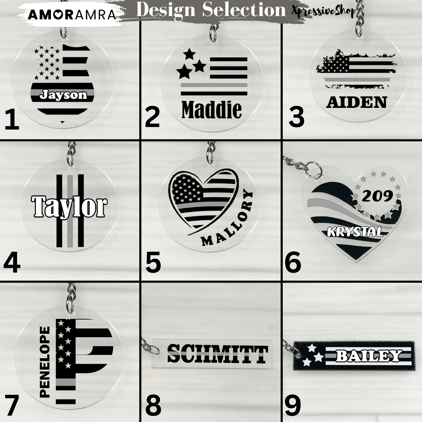 Personalized Thin Silver Line Keychain