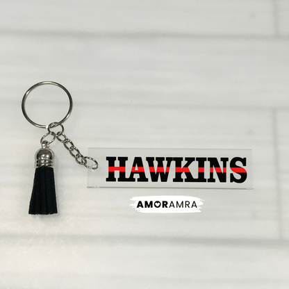 Personalized Thin Red Line Keychain - Amor Amra