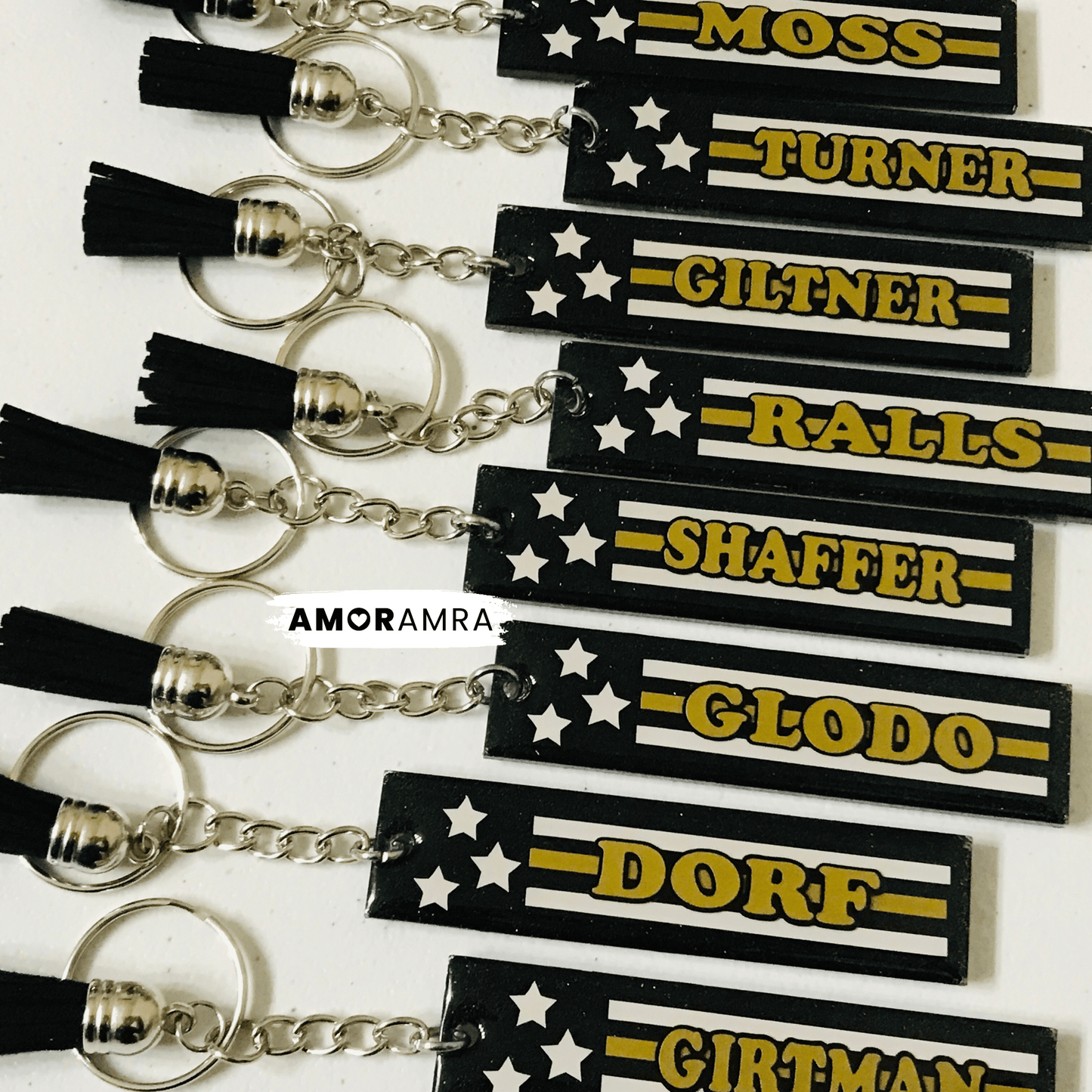 Personalized Thin Gold Line Keychain | 911 Dispatcher Gift - Amor Amra