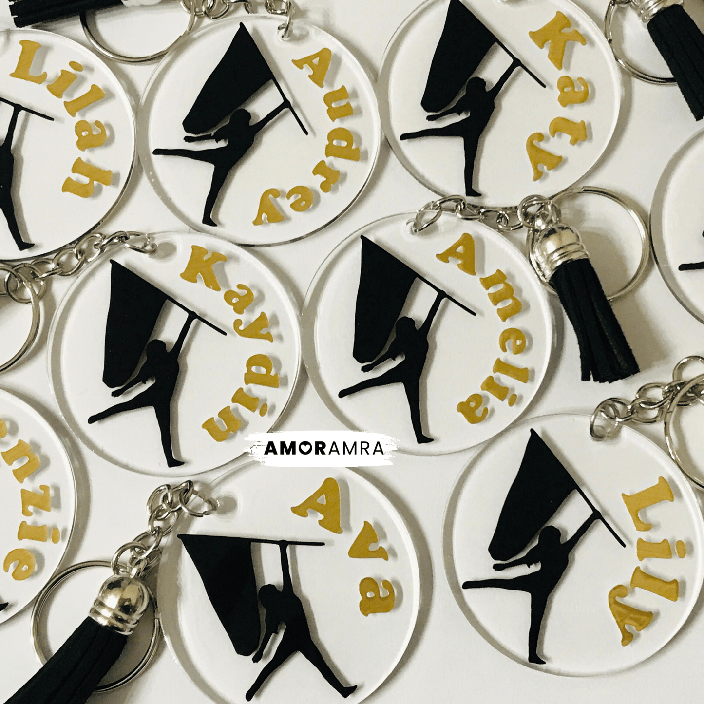 Personalized Color Guard Keychain | Winter Guard Gift - Amor Amra
