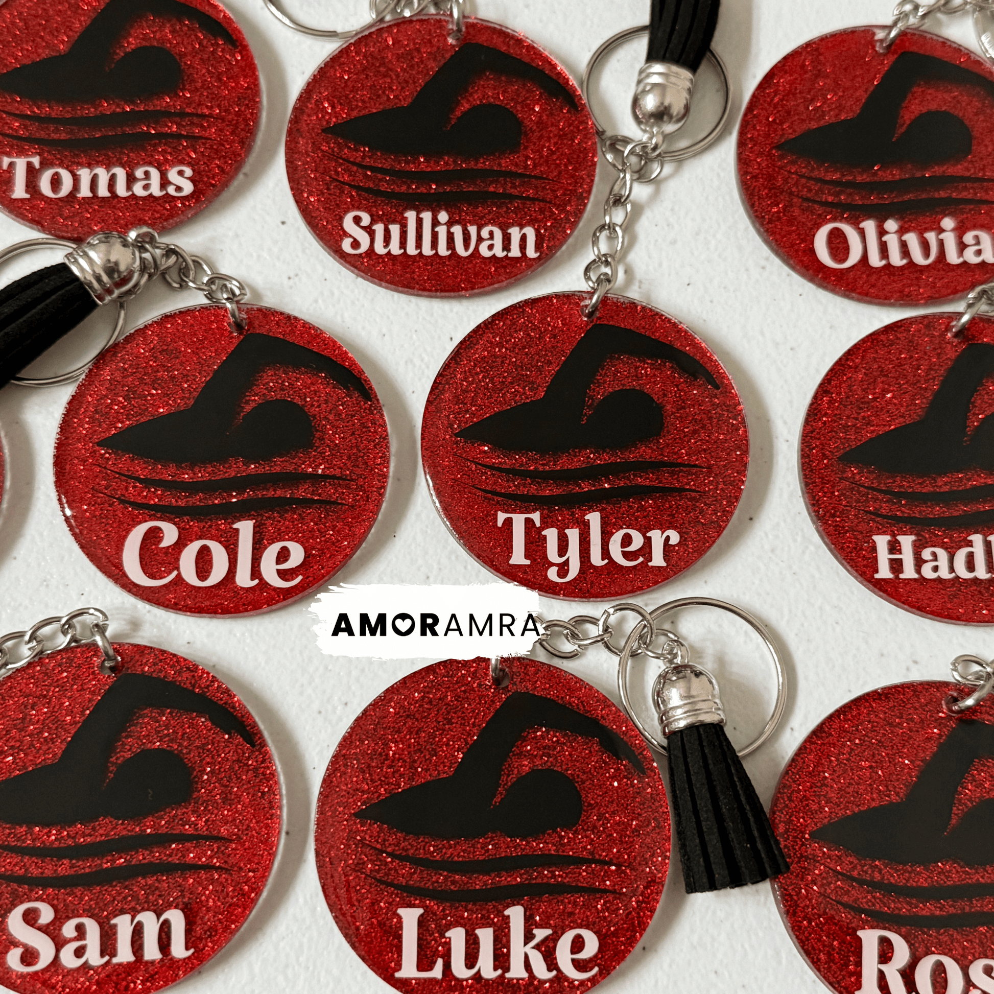 Personalized Swim Keychain | Artistic Swim Keychain - Amor Amra