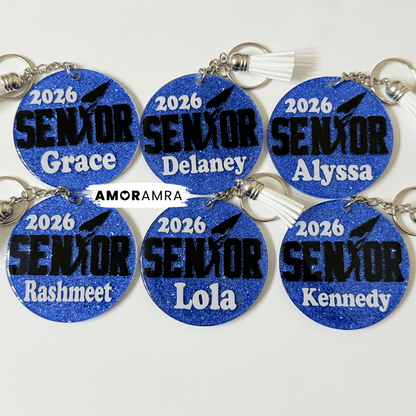 Personalized Glitter Color Guard Keychain