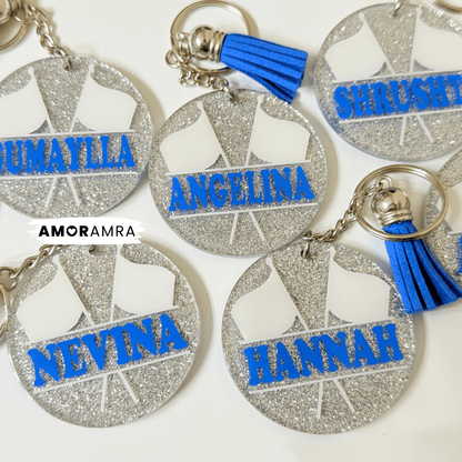Personalized Glitter Color Guard Keychain