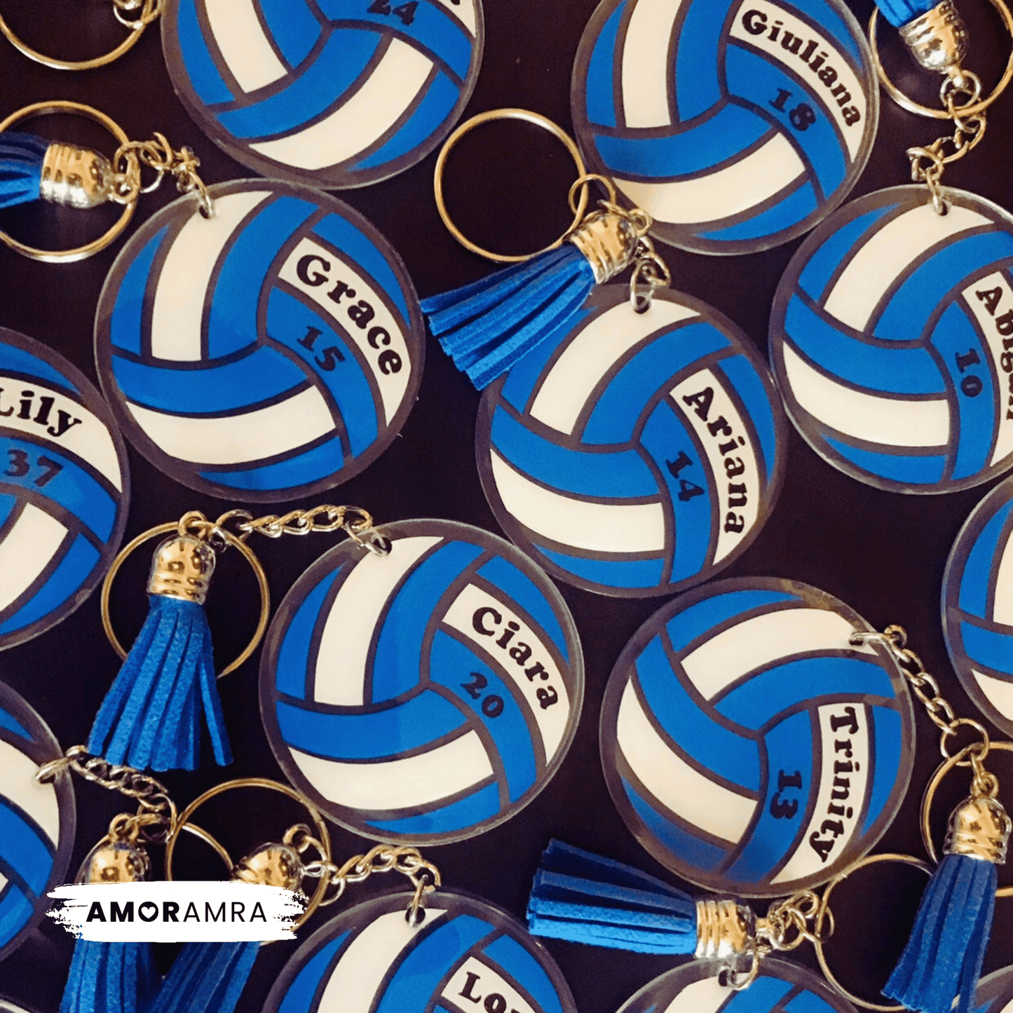 Personalized Volleyball Keychain - Amor Amra