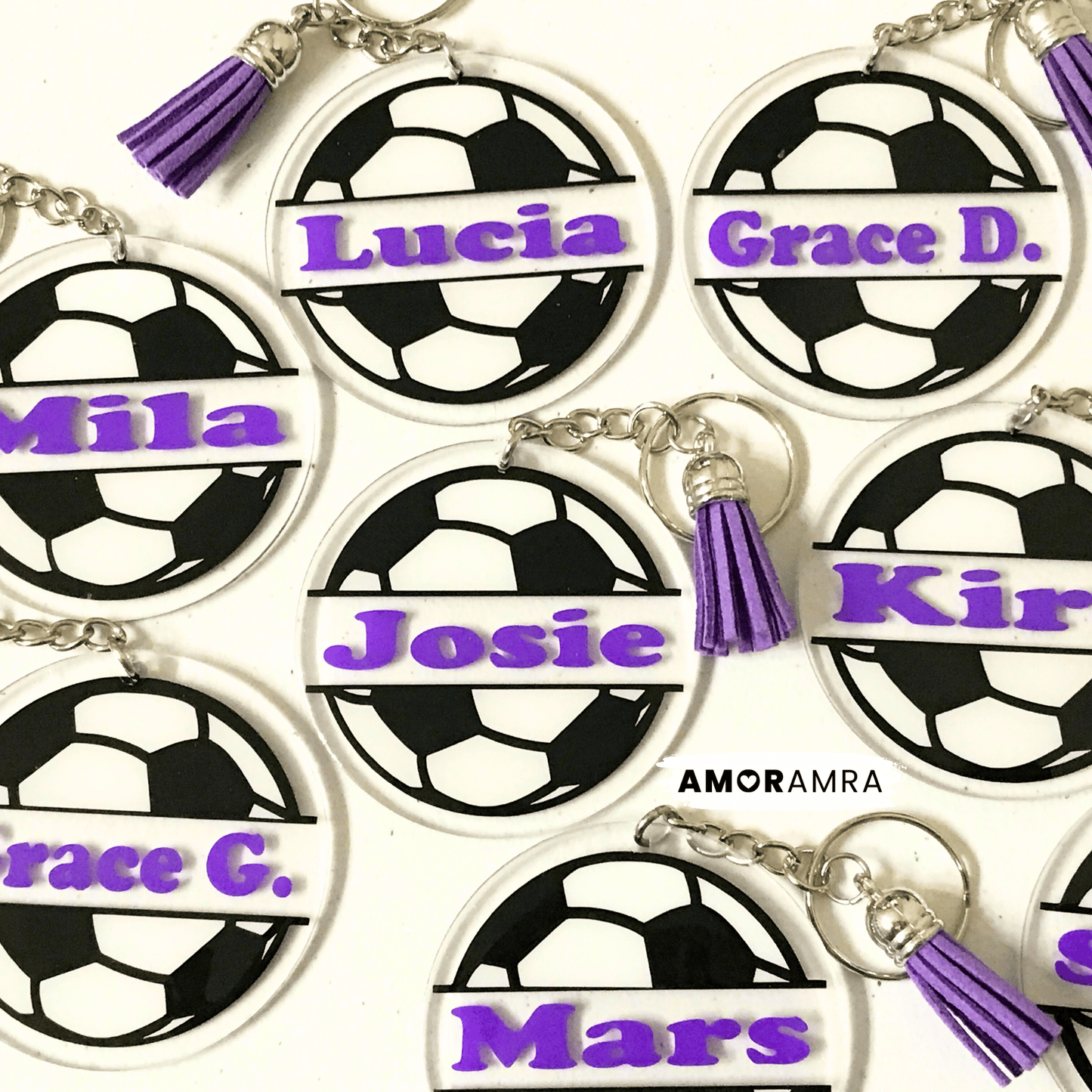 Personalized Soccer Keychain | Fútbol Bag Tag - Amor Amra