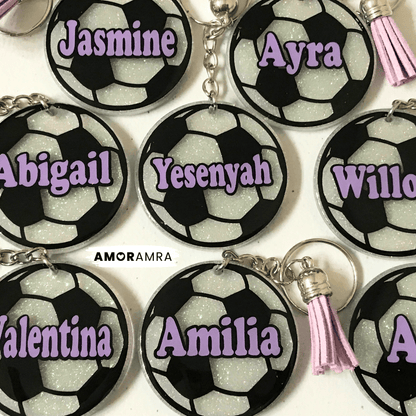 Personalized Soccer Keychain | Fútbol Bag Tag - Amor Amra