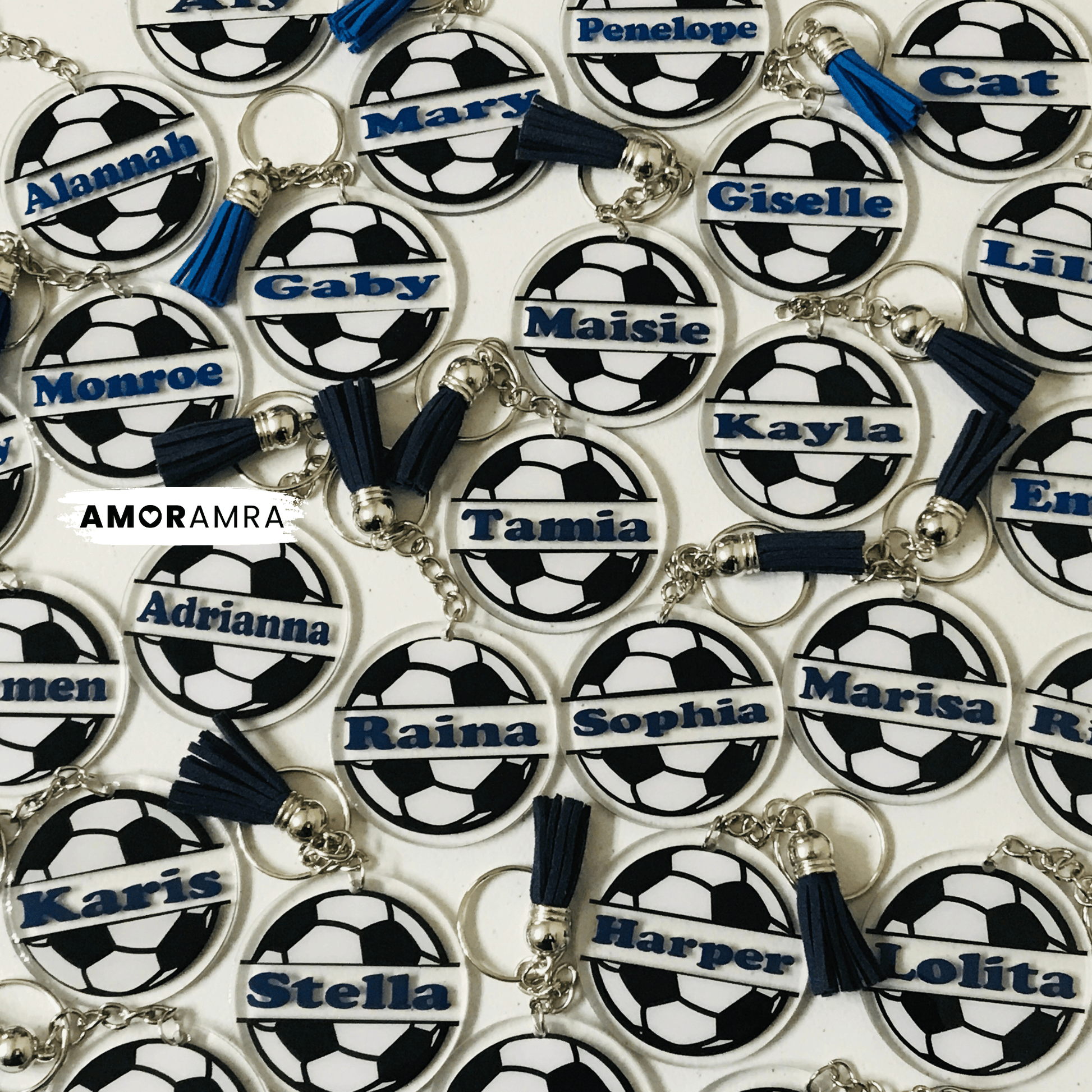 Personalized Soccer Keychain | Fútbol Bag Tag - Amor Amra