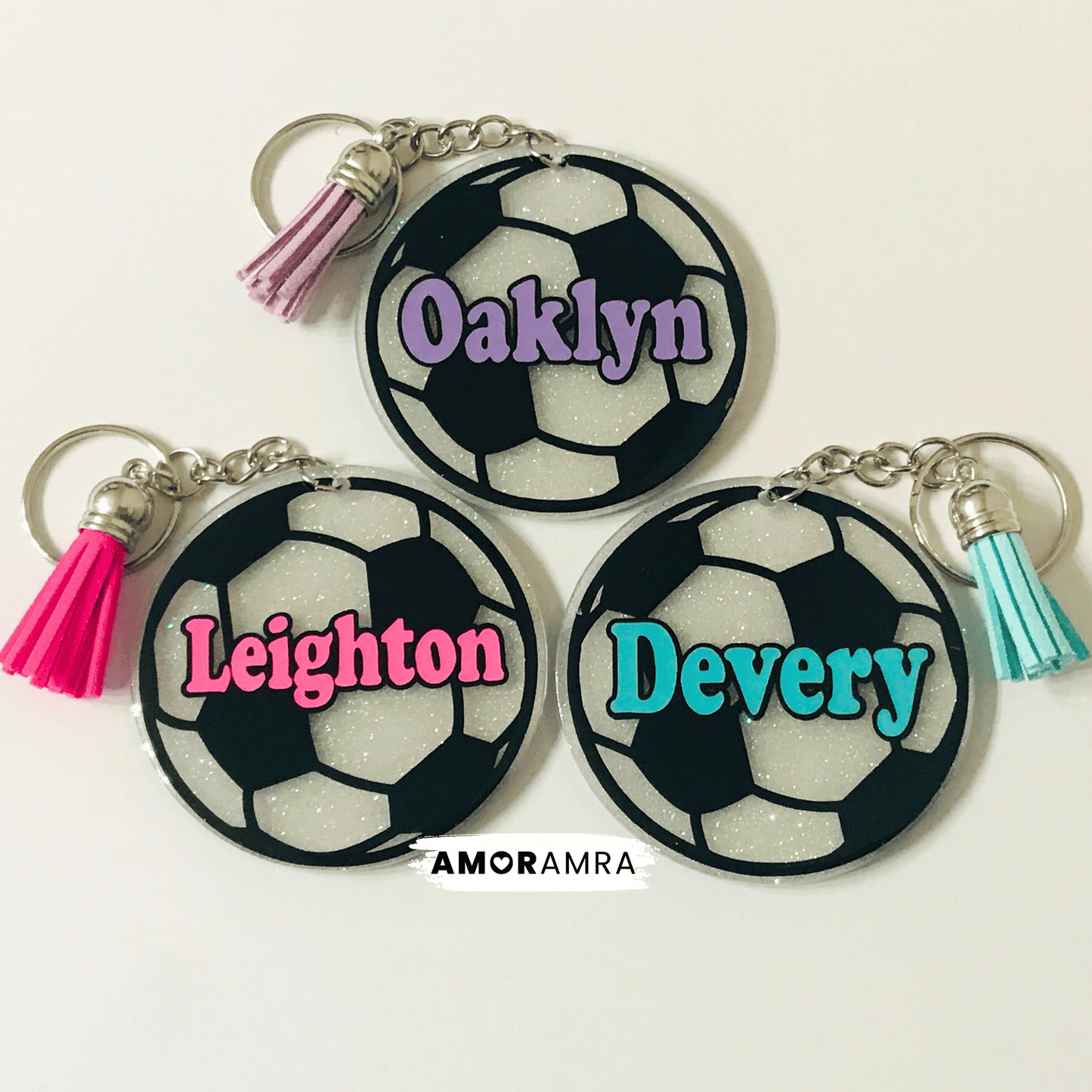 Personalized Soccer Keychain | Fútbol Bag Tag - Amor Amra