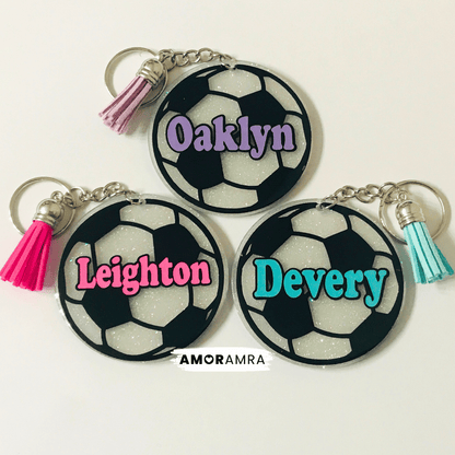 Personalized Soccer Keychain | Fútbol Bag Tag - Amor Amra