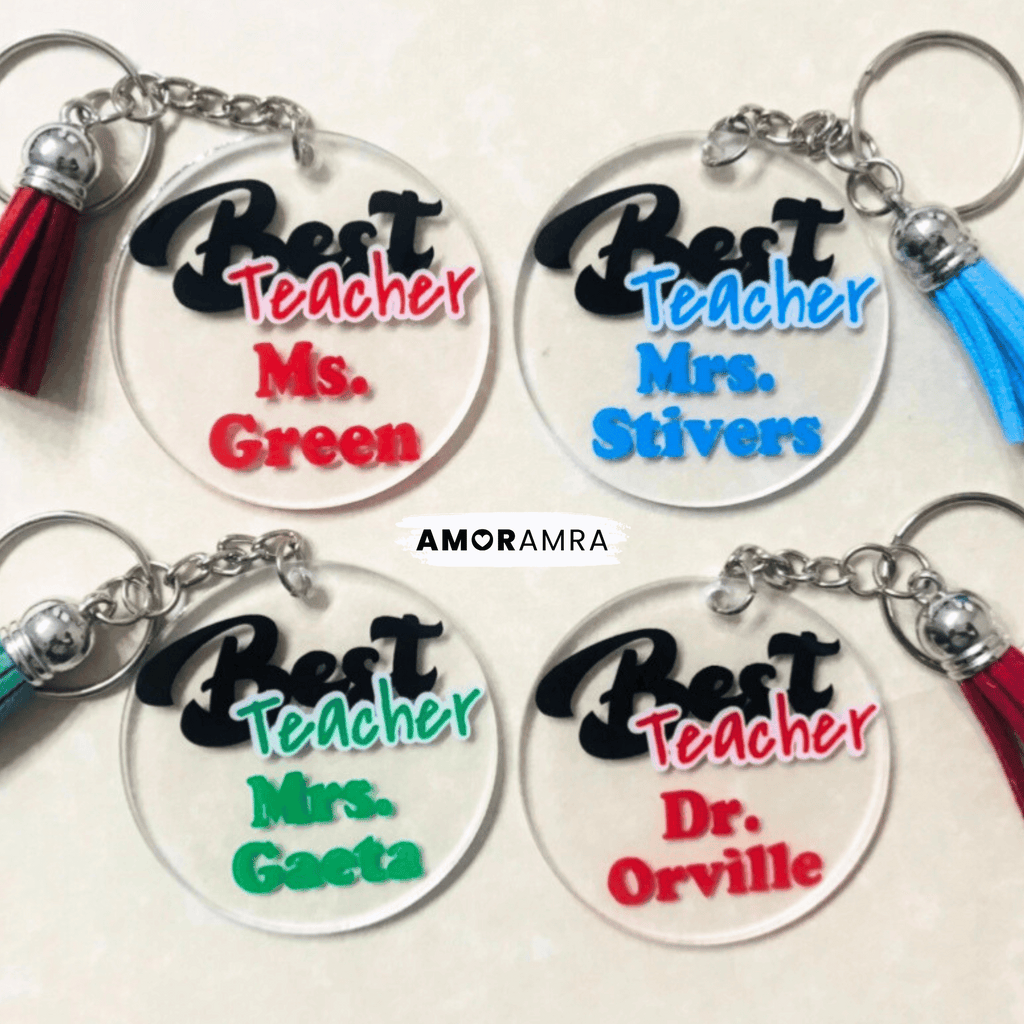 Personalized Teacher Pencil Keychain - Composition Keychain – Amor Amra