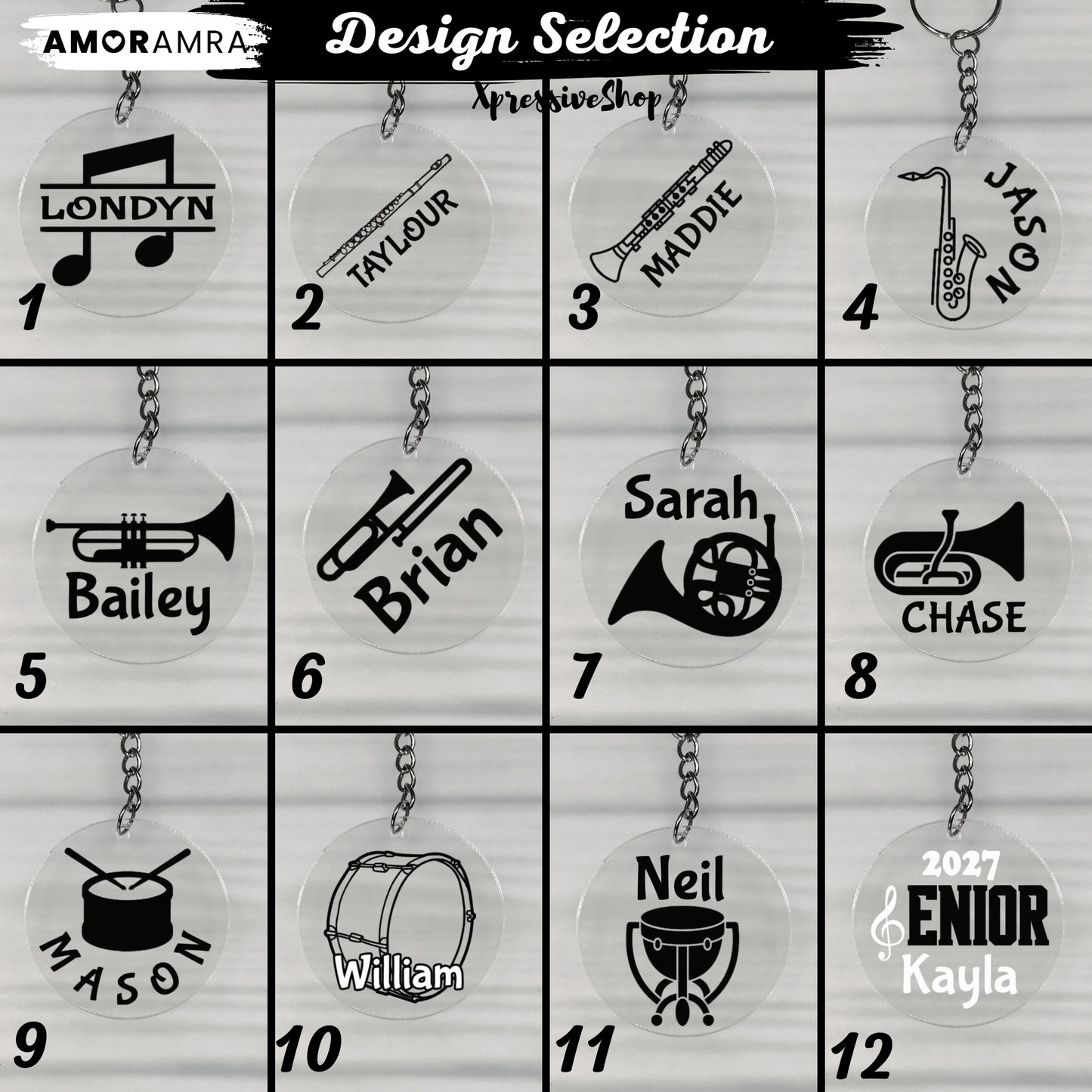 Personalized Marching Band Keychain