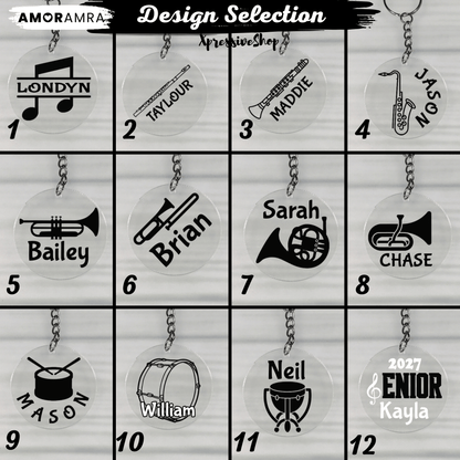Personalized Marching Band Keychain