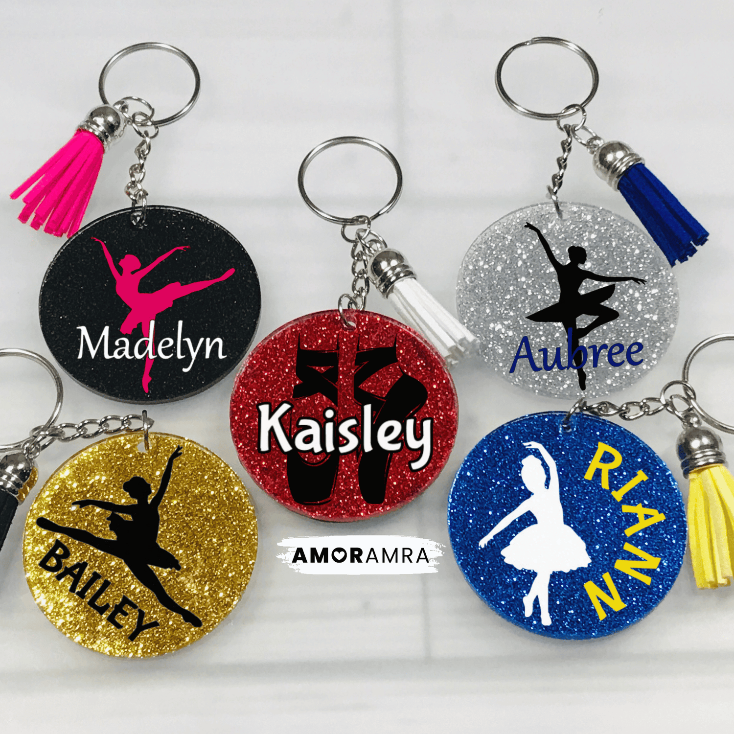 Personalized Ballet Keychains, Ballet Dancer, Ballerina Keychain, Ballet Bag Tag, Ballet Gift, Recital Gift, Pointe Shoes