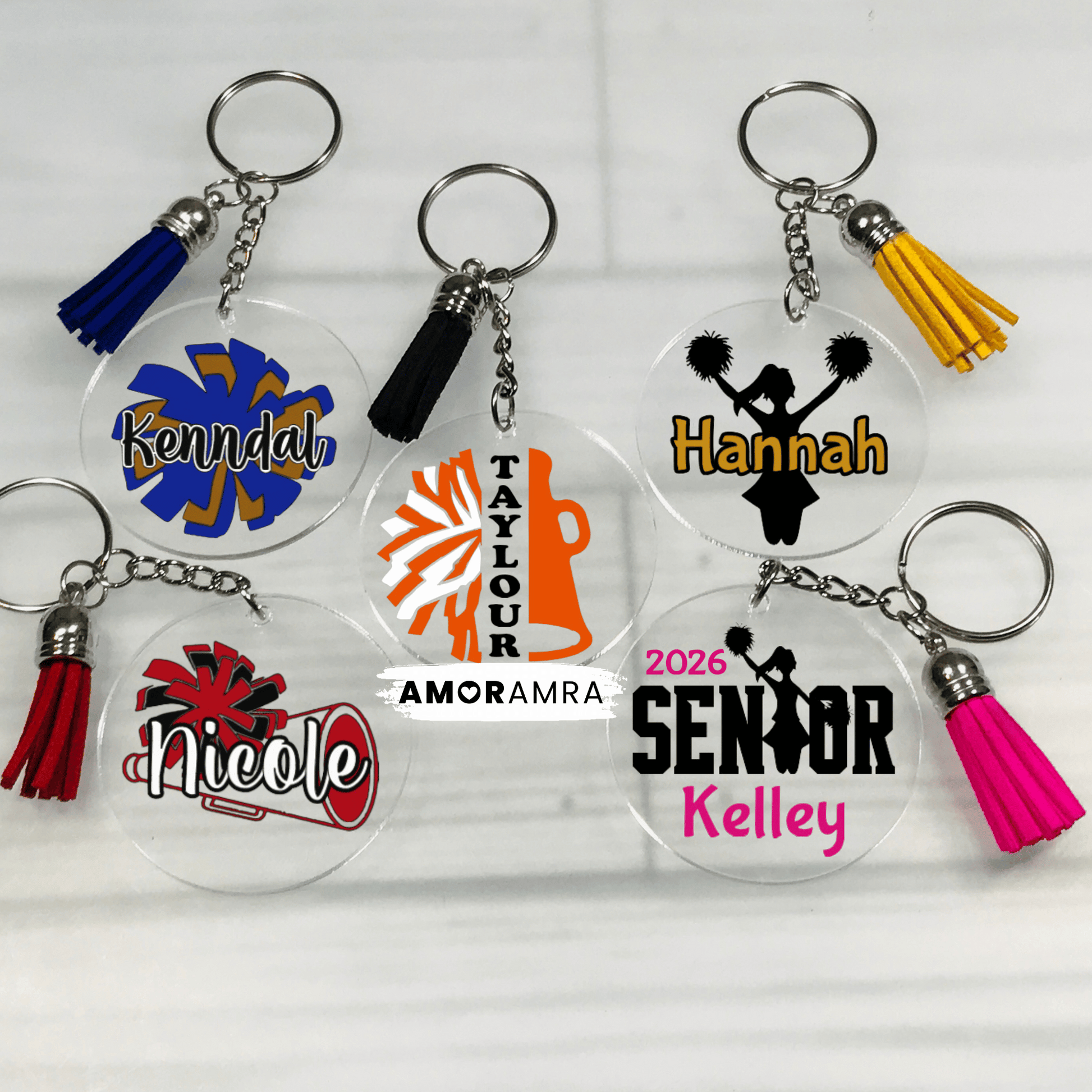 Personalized Cheerleader Keychain | Cheer Gifts - Amor Amra