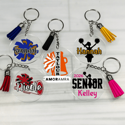 Personalized Cheerleader Keychain | Cheer Gifts - Amor Amra