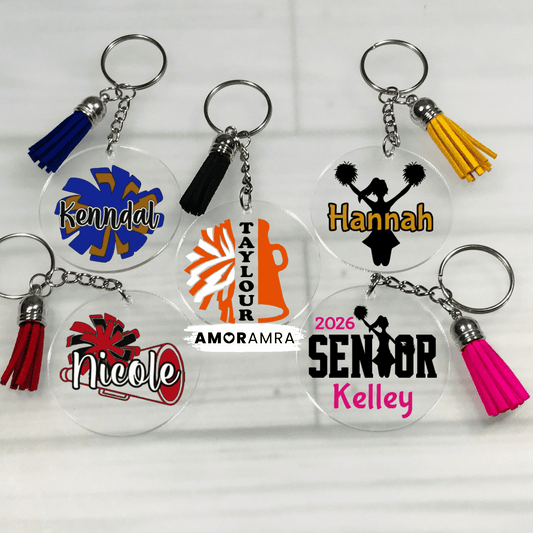 Personalized Cheerleader Keychain | Cheer Gifts - Amor Amra