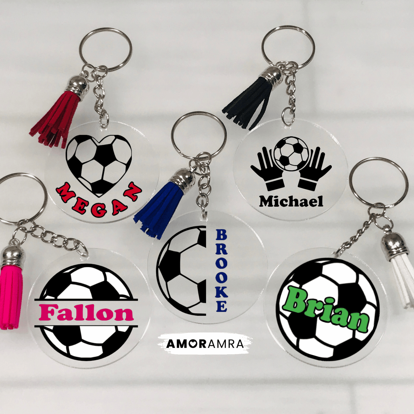 Personalized Soccer Keychain | Fútbol Bag Tag - Amor Amra