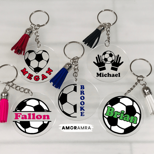 Personalized Soccer Keychain | Fútbol Bag Tag - Amor Amra
