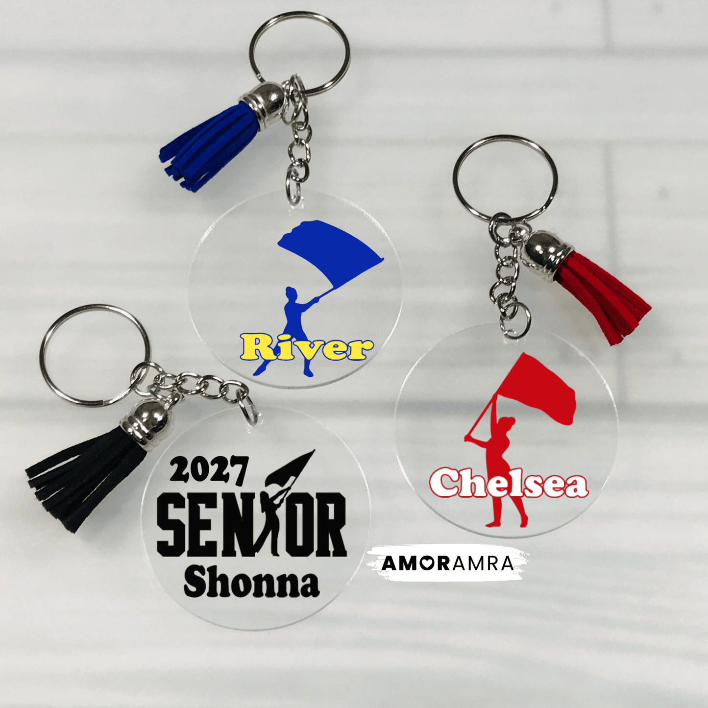 Personalized Color Guard Keychain | Winter Guard Gift - Amor Amra