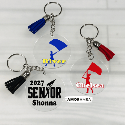 Personalized Color Guard Keychain | Winter Guard Gift - Amor Amra