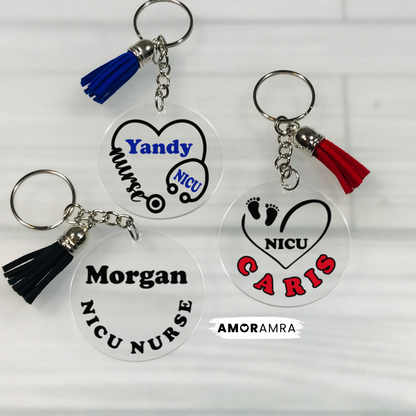 Personalized NICU Nurse Keychain | Neonatal ICU Nurse Gift