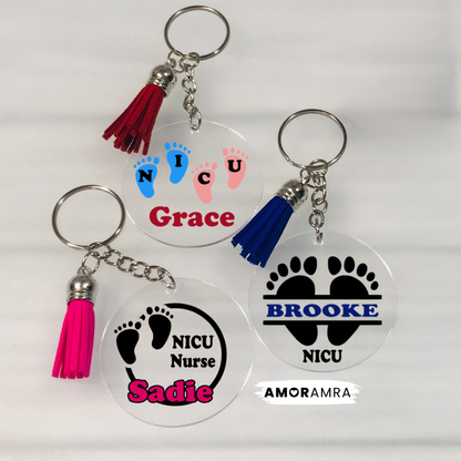 Personalized NICU Nurse Keychain | Neonatal ICU Nurse Gift