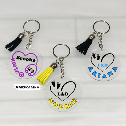 Personalized Labor and Delivery Nurse Keychain