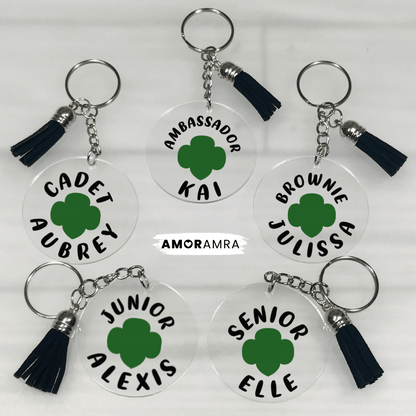 Personalized Girl Scout Keychain