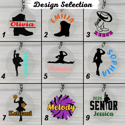 Personalized Drill Team Keychain