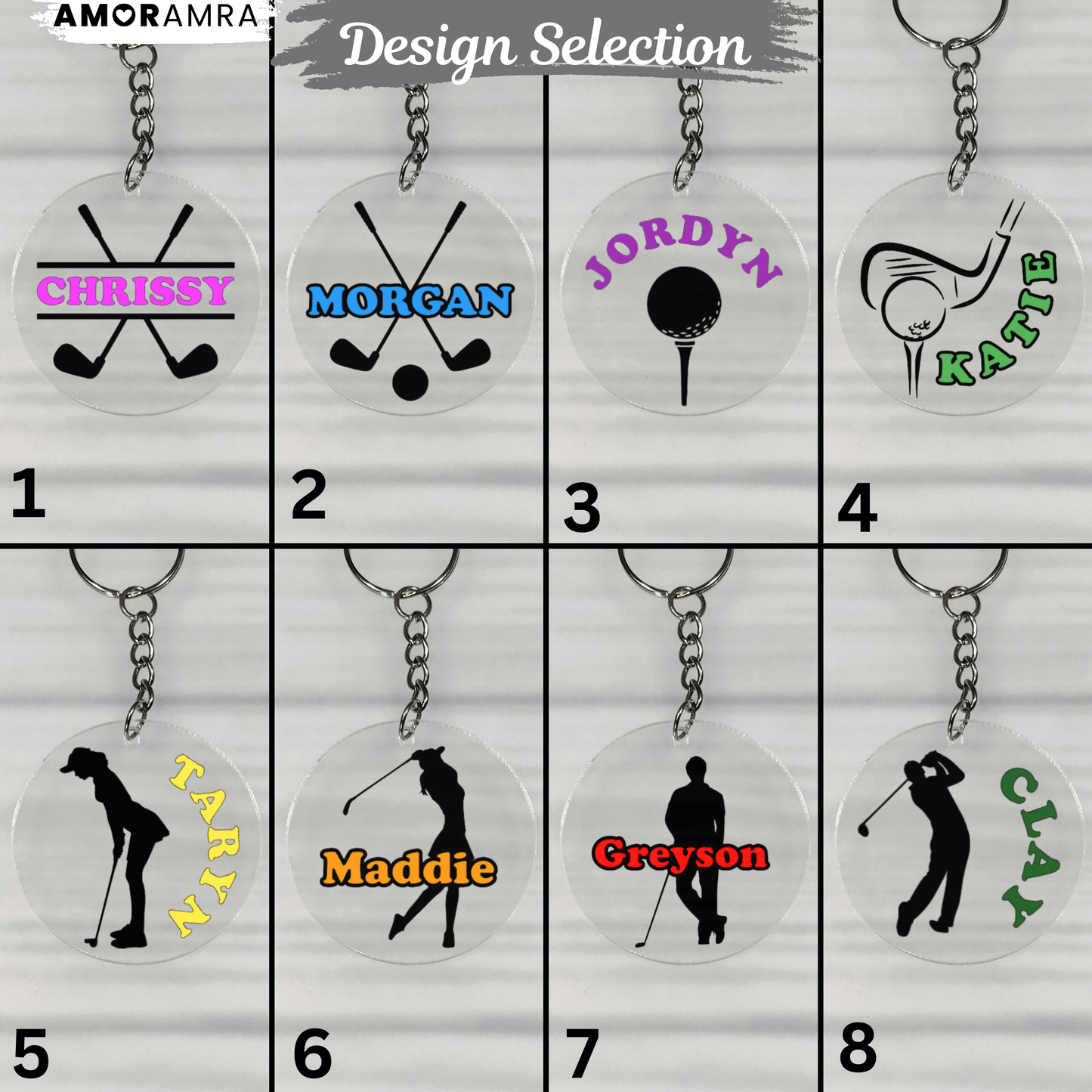 Personalized Golf Keychain - Amor Amra