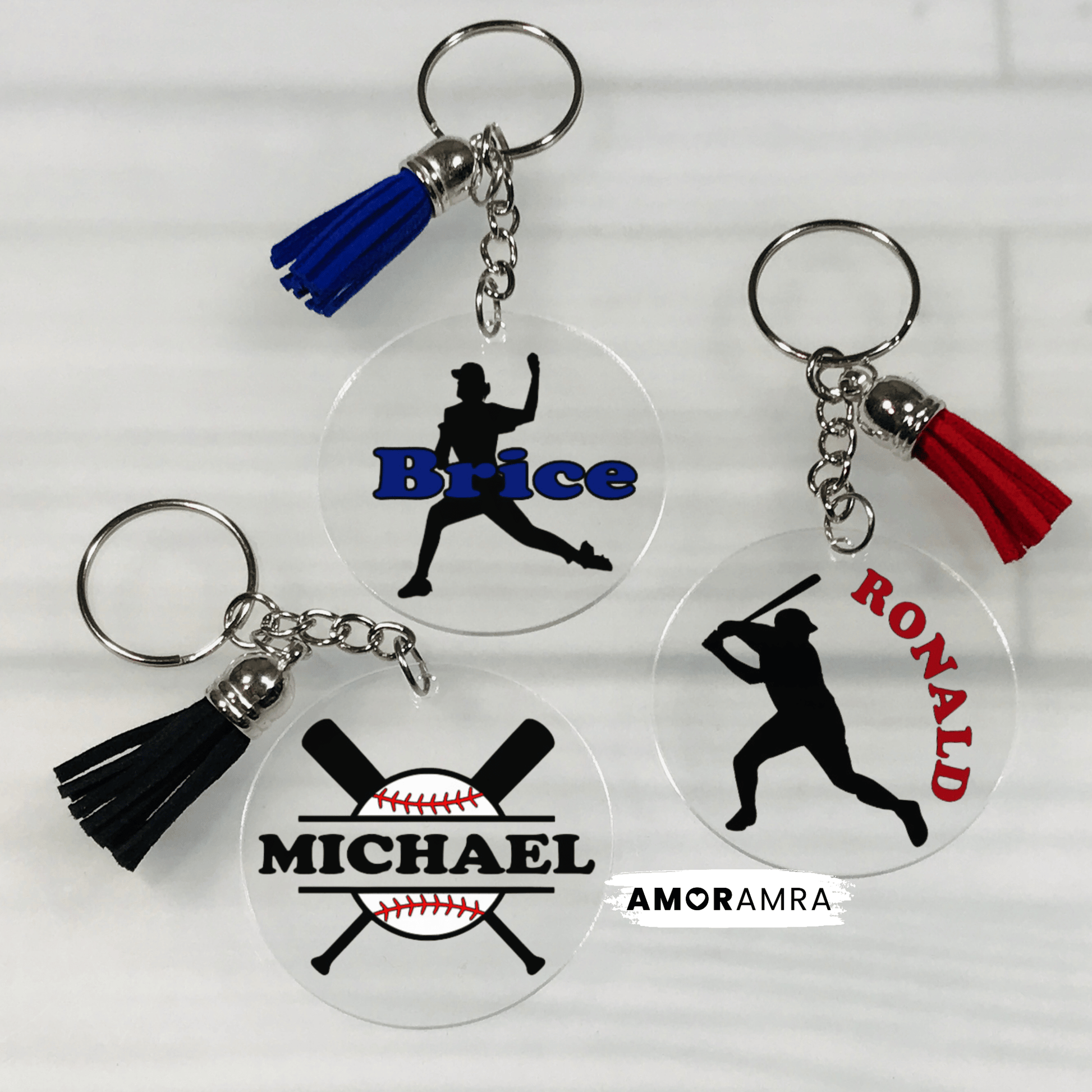 Personalized Baseball Keychain - Amor Amra