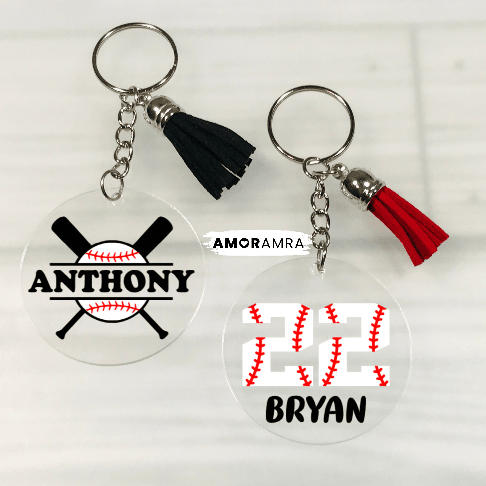 Personalized Baseball Keychain - Amor Amra