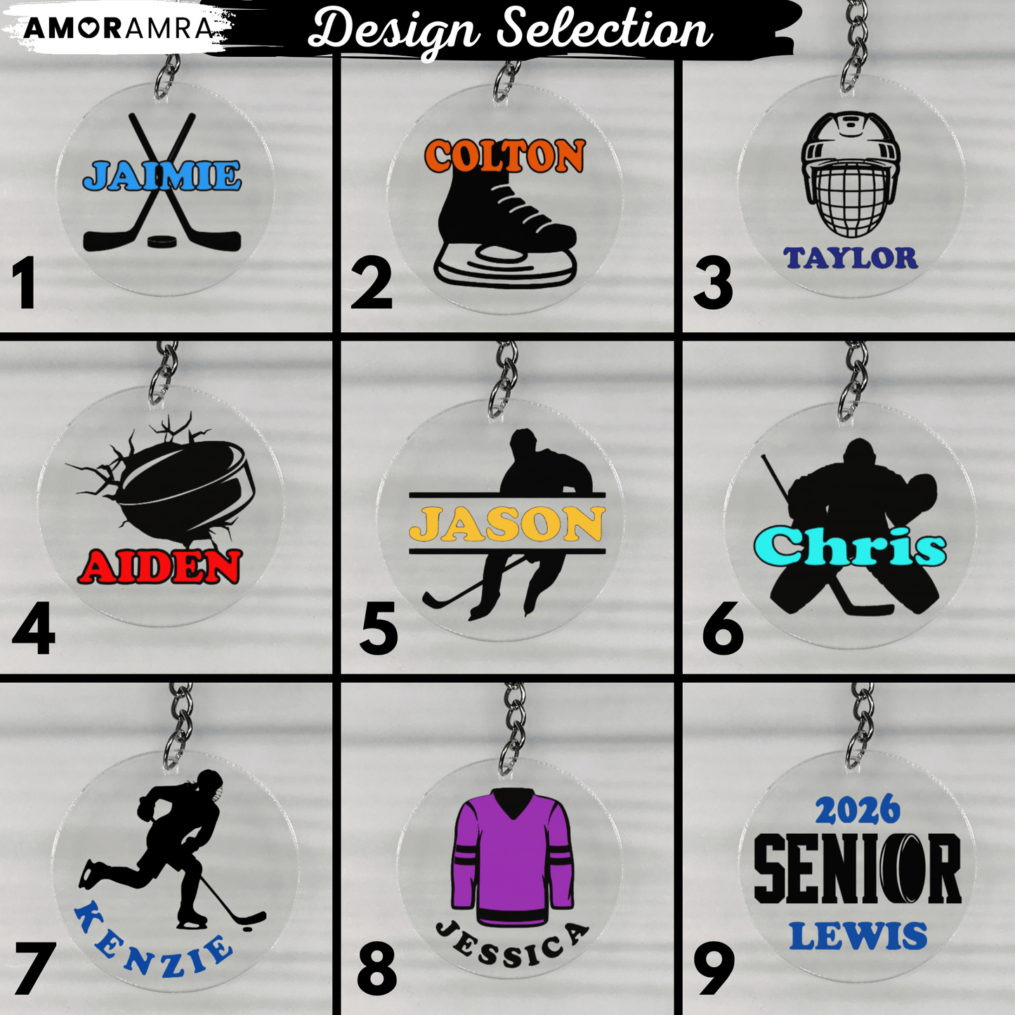 Personalized Ice Hockey Keychain