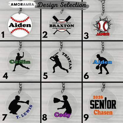 Personalized Baseball Keychain