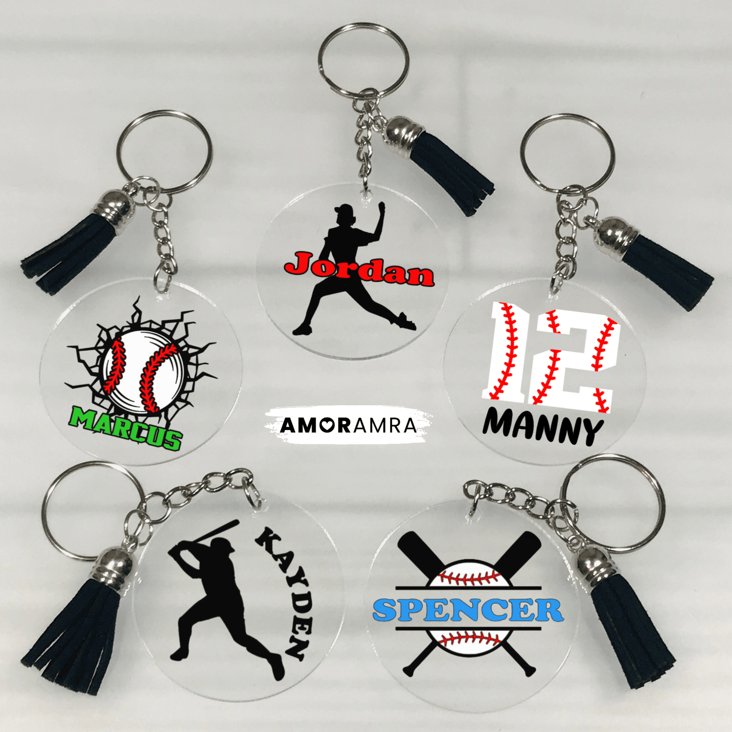 Personalized Baseball Keychain - Amor Amra