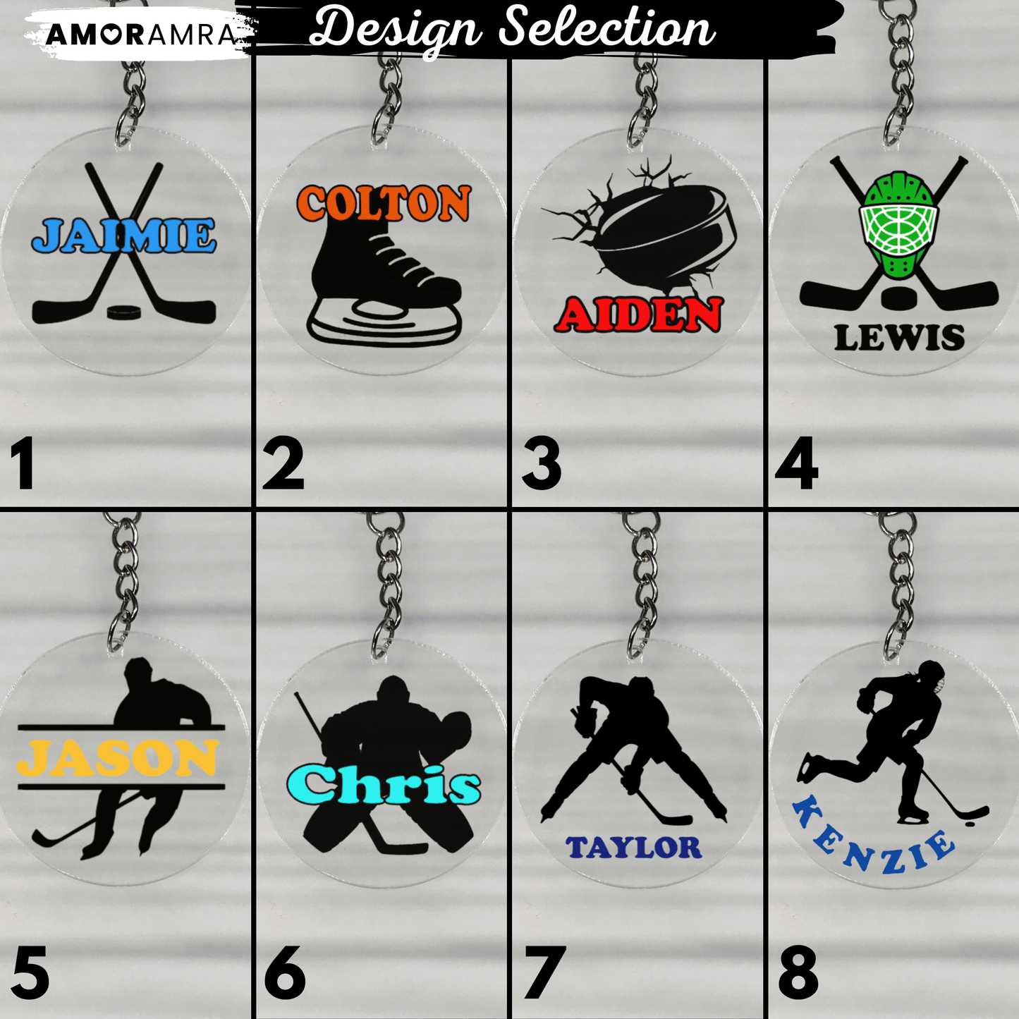 Personalized Ice Hockey Keychain