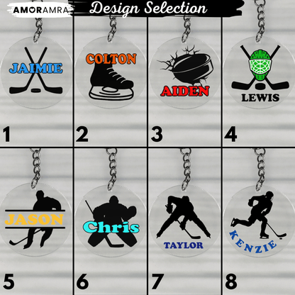 Personalized Ice Hockey Keychain
