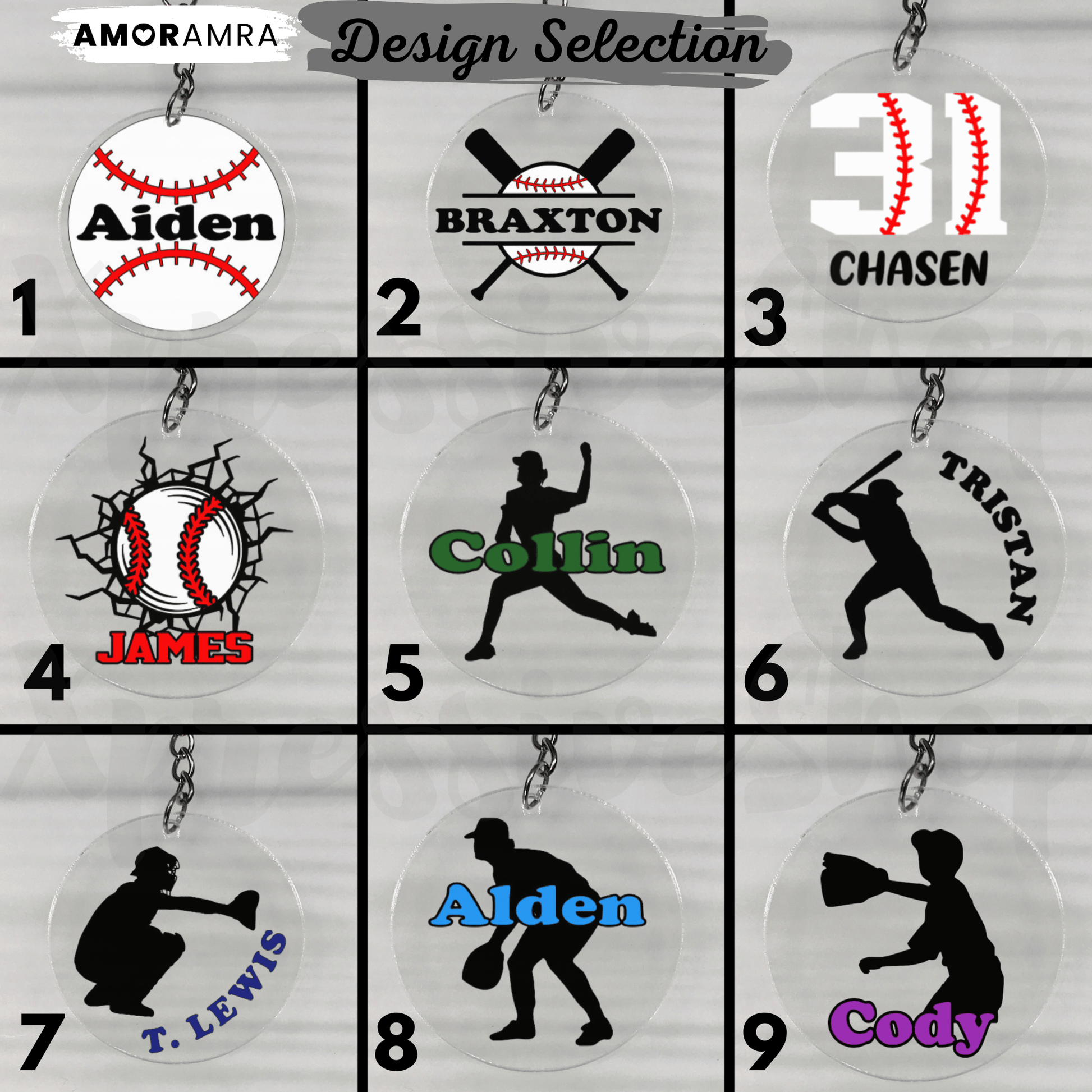 Personalized Baseball Keychain - Amor Amra