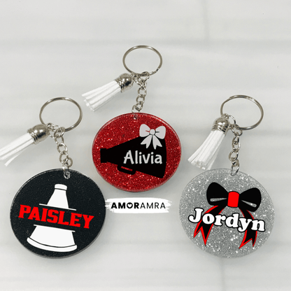 Glitter Cheerleader Keychain - Cheer Gift - Amor Amra