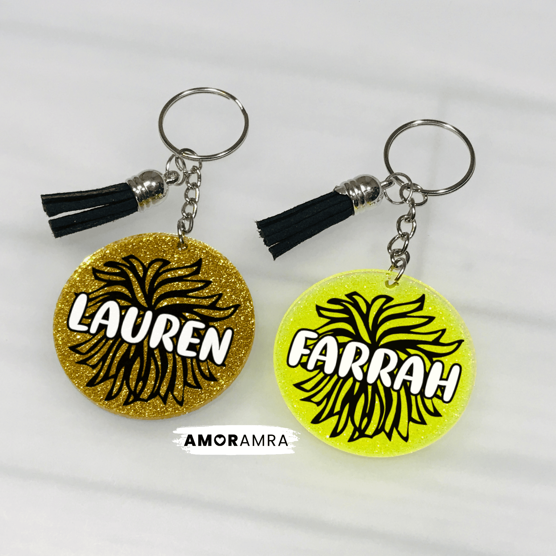 Glitter Cheerleader Keychain - Cheer Gift - Amor Amra