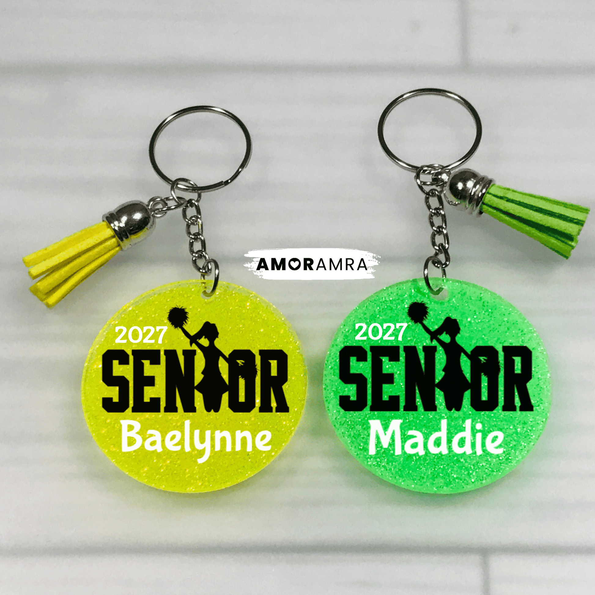 Glitter Cheerleader Keychain - Cheer Gift - Amor Amra