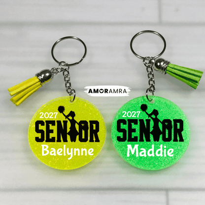 Glitter Cheerleader Keychain - Cheer Gift - Amor Amra