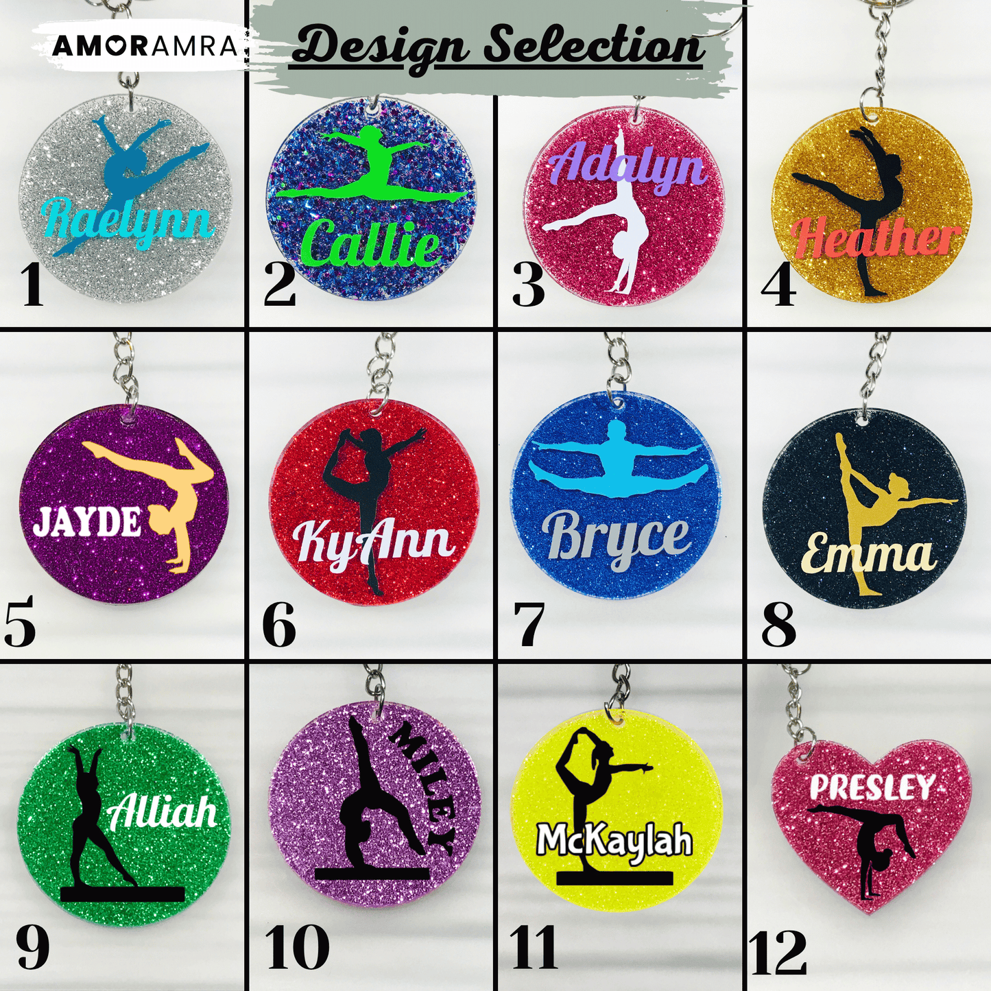 Glitter Gymnast Keychain | Gymnastics