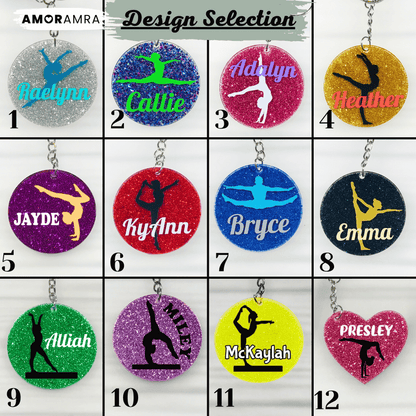Glitter Gymnast Keychain | Gymnastics