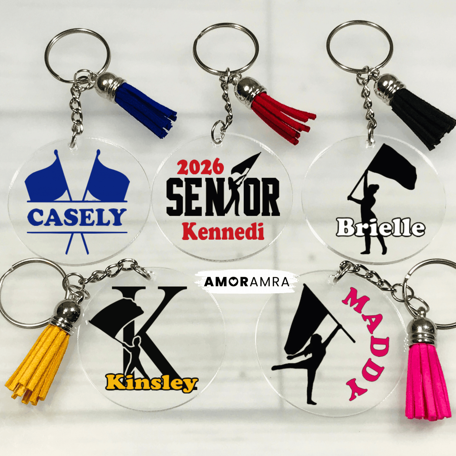 Personalized Color Guard Keychain | Winter Guard Gift - Amor Amra