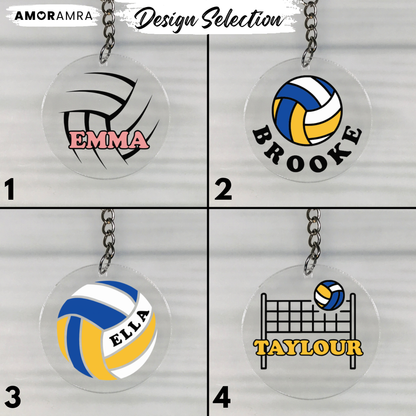 Personalized Beach Volleyball Keychain